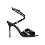 Manolo Blahnik - Black Calfskin Stiletto Heel Sandals