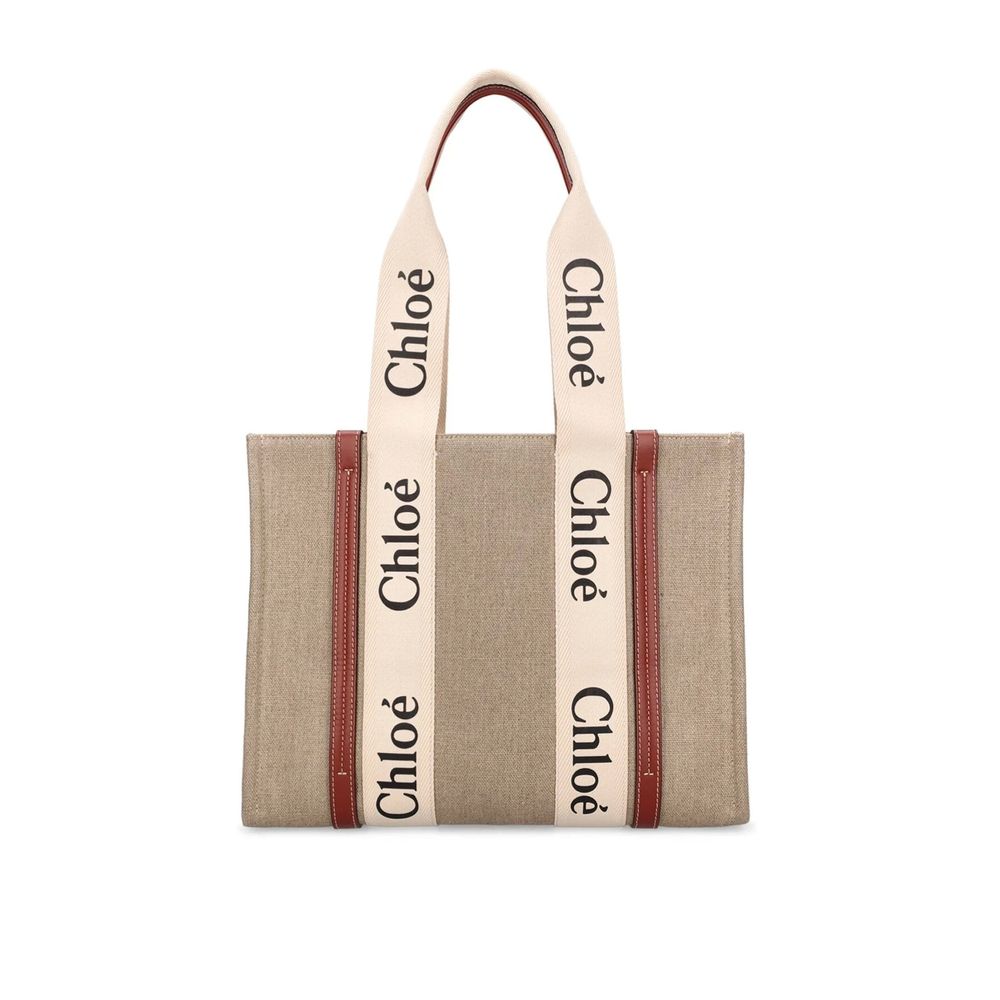 Chloé - Beige Linen Tote Bag