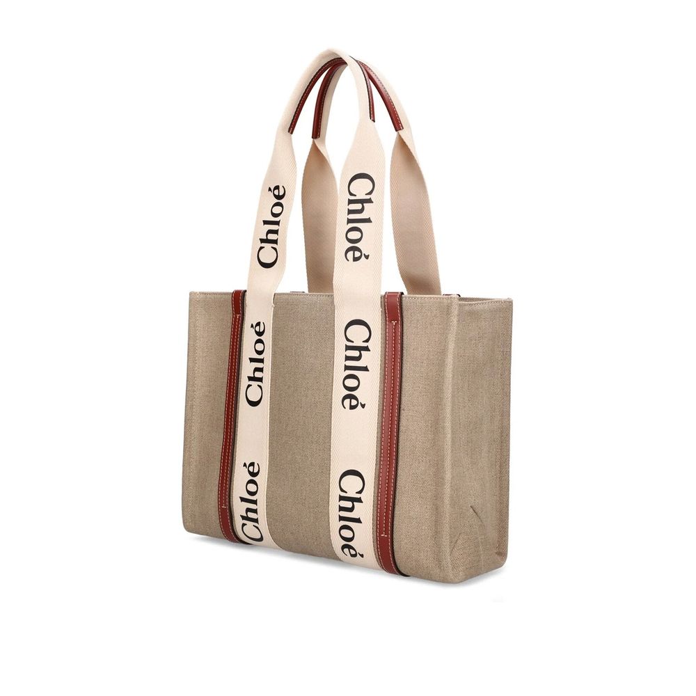 Chloé - Beige Linen Tote Bag