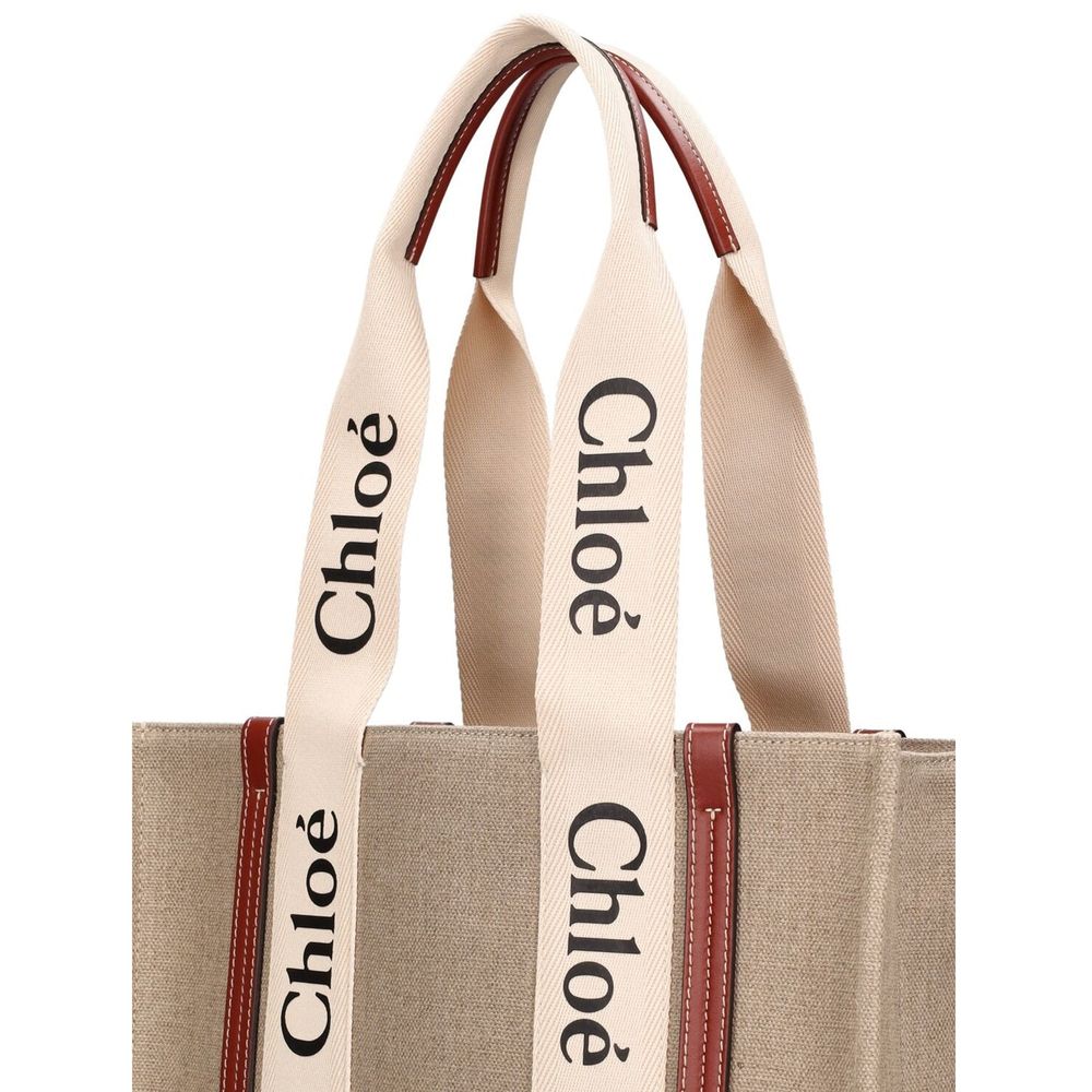 Chloé - Beige Linen Tote Bag