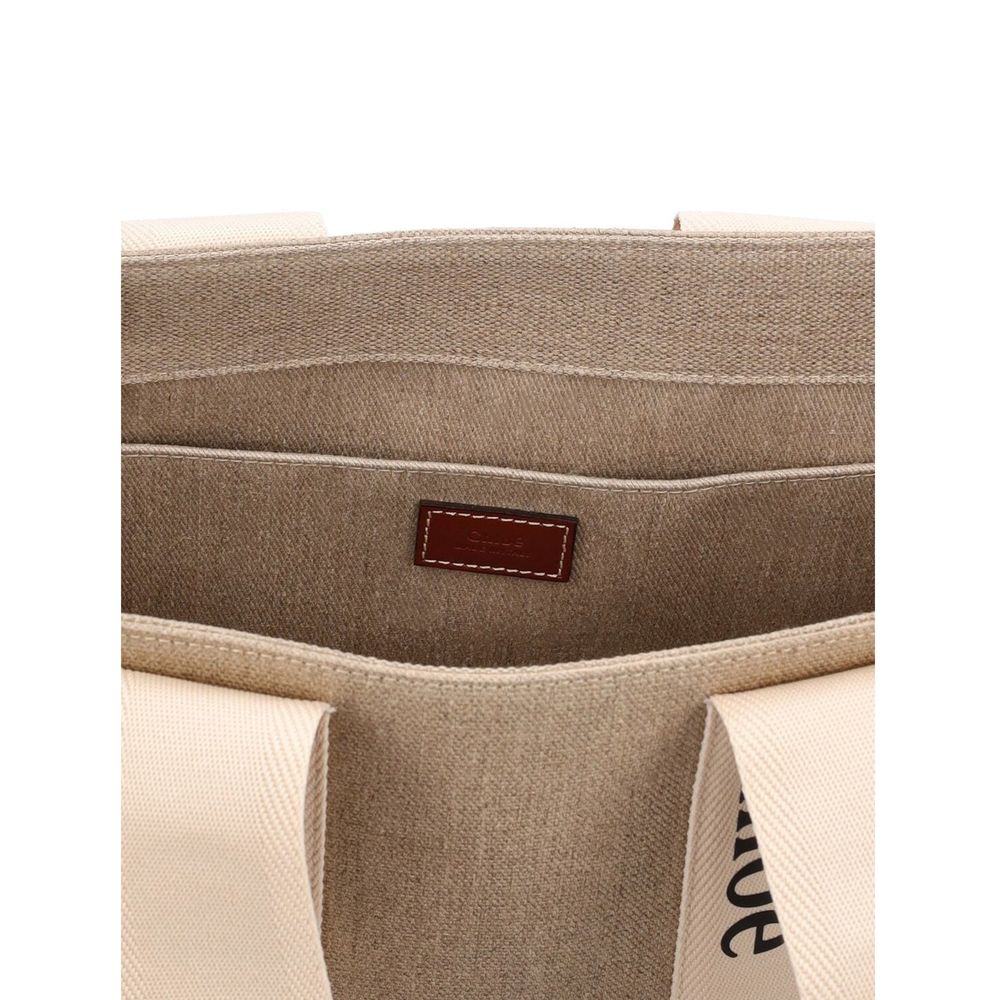 Chloé - Beige Linen Tote Bag