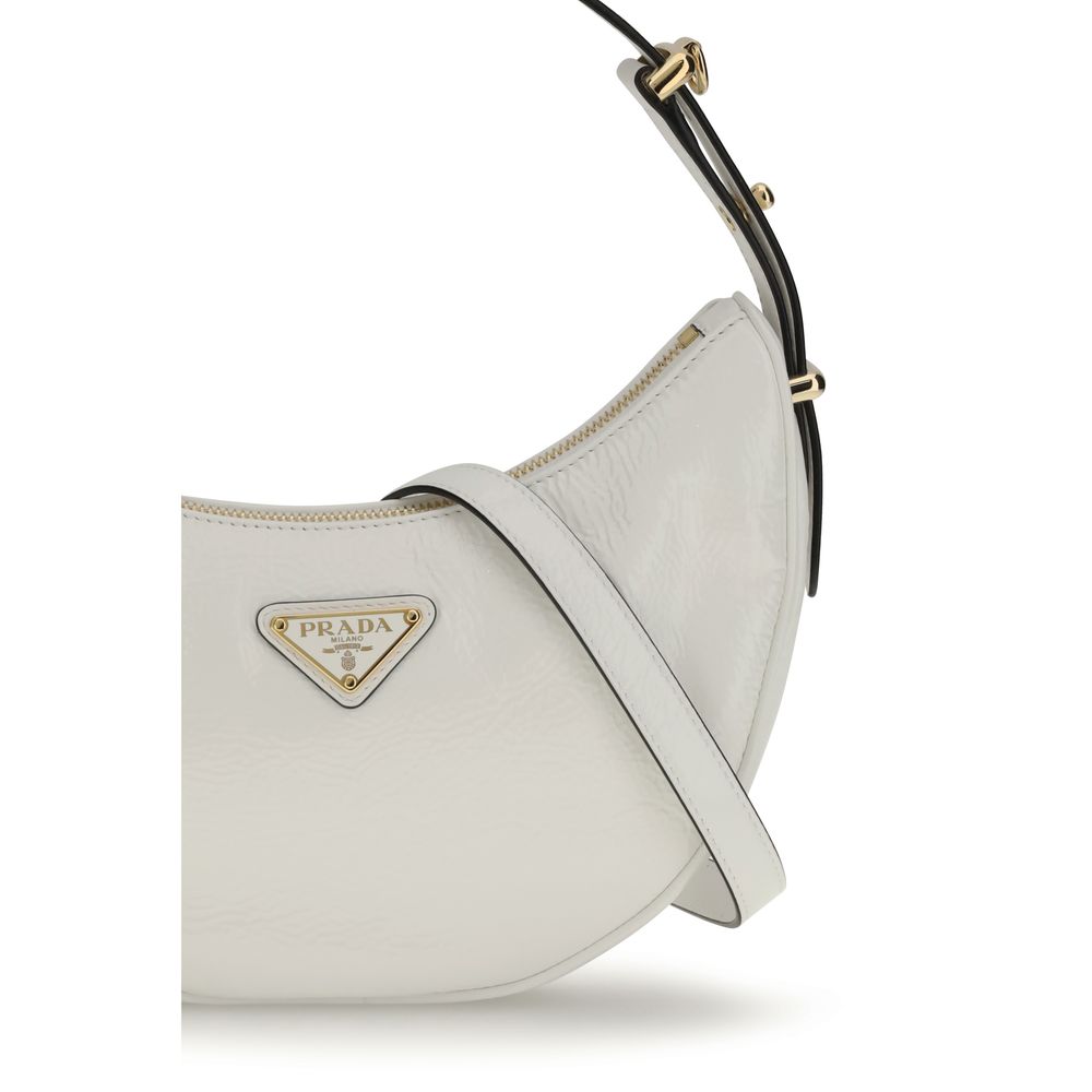 Prada - Arqué White Leather Shoulder Bag