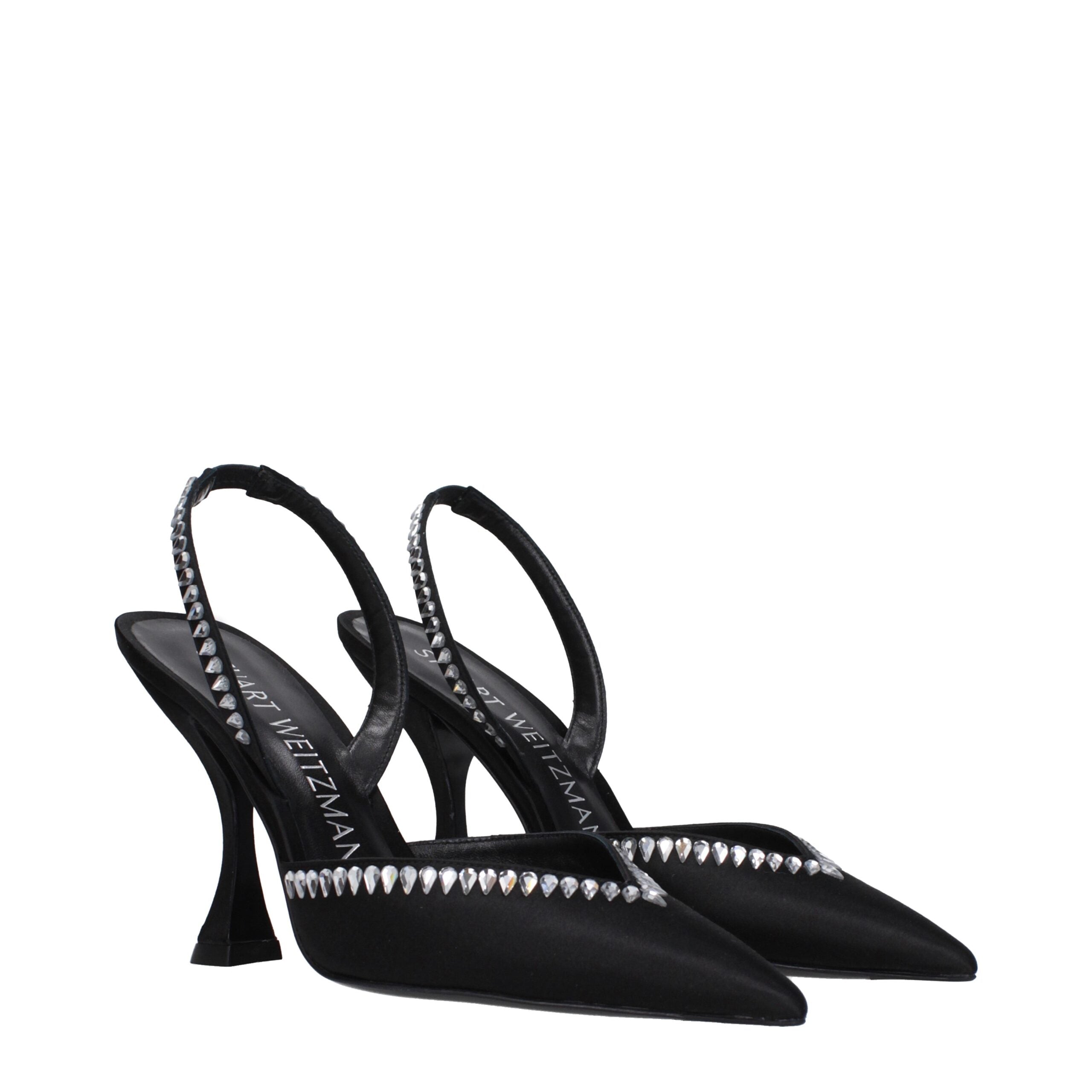 Stuart Weitzman - Black Satin Stiletto Heel