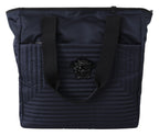 Versace – Elegant Blue Nylon Tote Bag