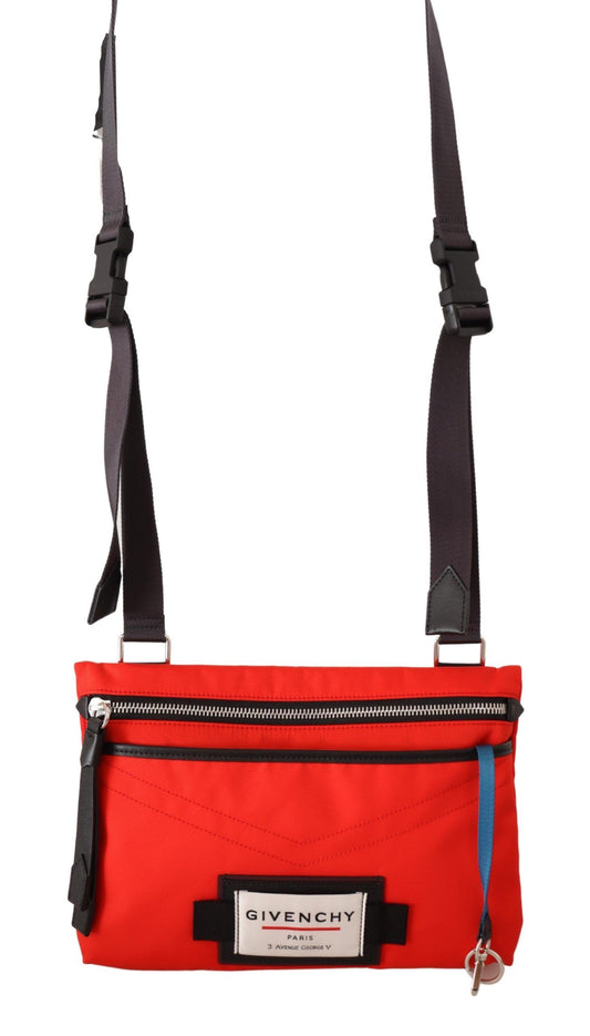 Givenchy – Red & Black Downtown Large Flat Crossbody Bag