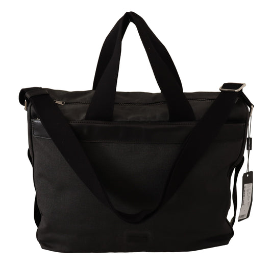 Dolce & Gabbana – Black Denim & Leather Messenger Bag