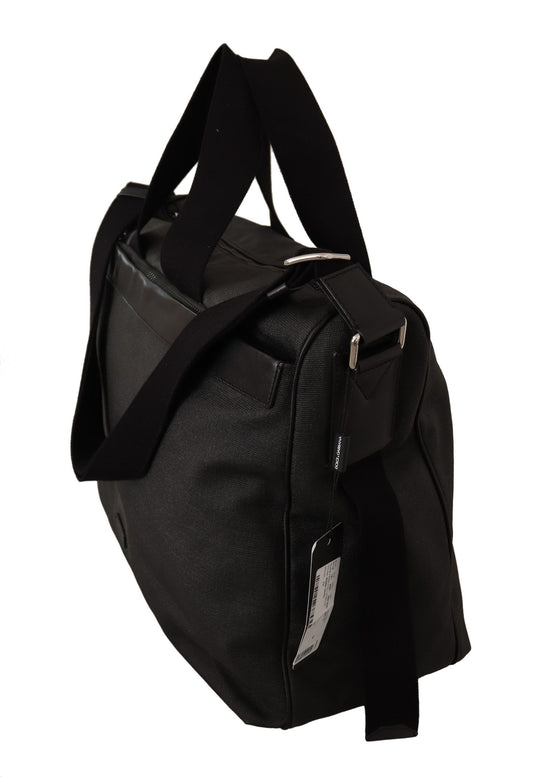 Dolce & Gabbana – Black Denim & Leather Messenger Bag