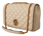 Versace – Beige Nappa Leather Shoulder Bag