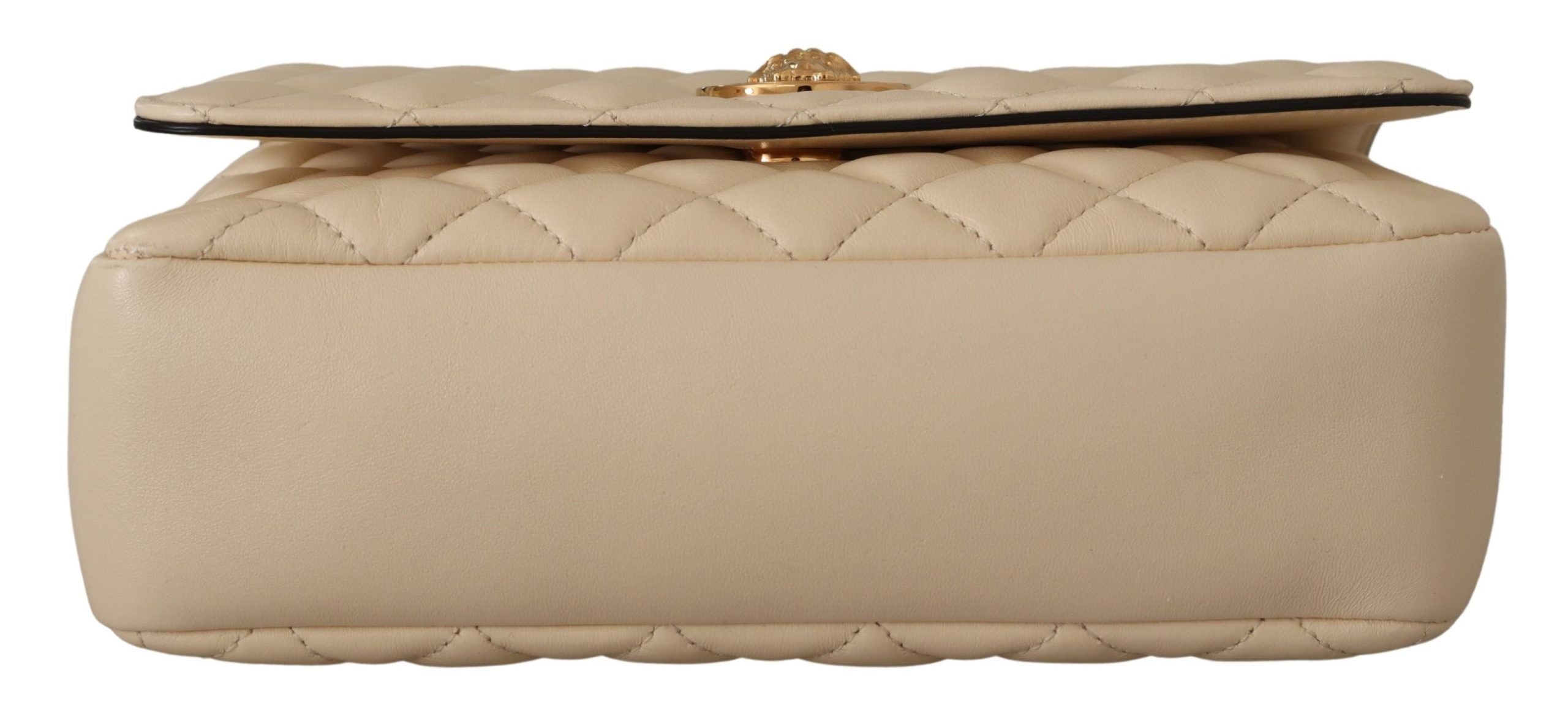 Versace – Beige Nappa Leather Shoulder Bag