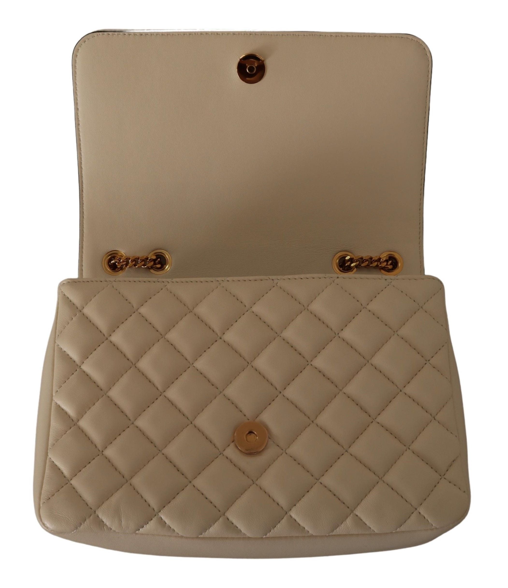 Versace – Beige Nappa Leather Shoulder Bag