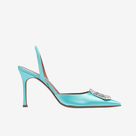 Amina Muaddi – Camelia Crystal Slingback Pumps