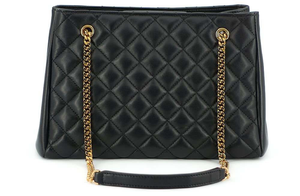 Versace – Black Quilted Nappa Leather Tote Handbag