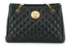 Versace – Black Quilted Nappa Leather Tote Handbag