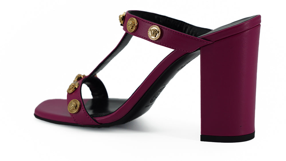 Versace – Purple Calf Leather High-Heel Sandals