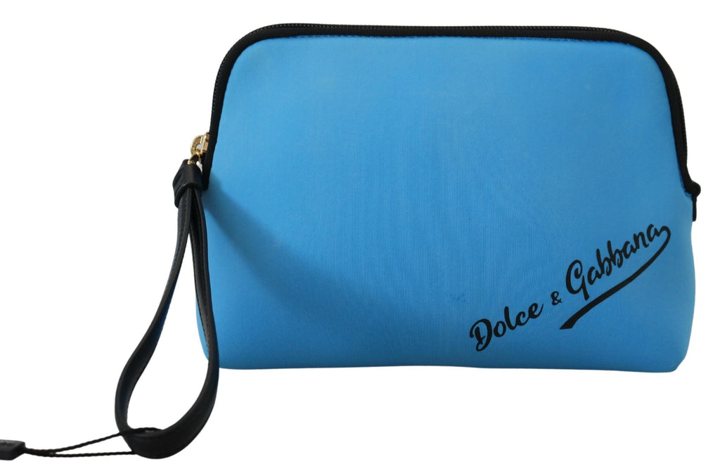 Dolce & Gabbana - Elegant Blue Polyamide Pouch Bag