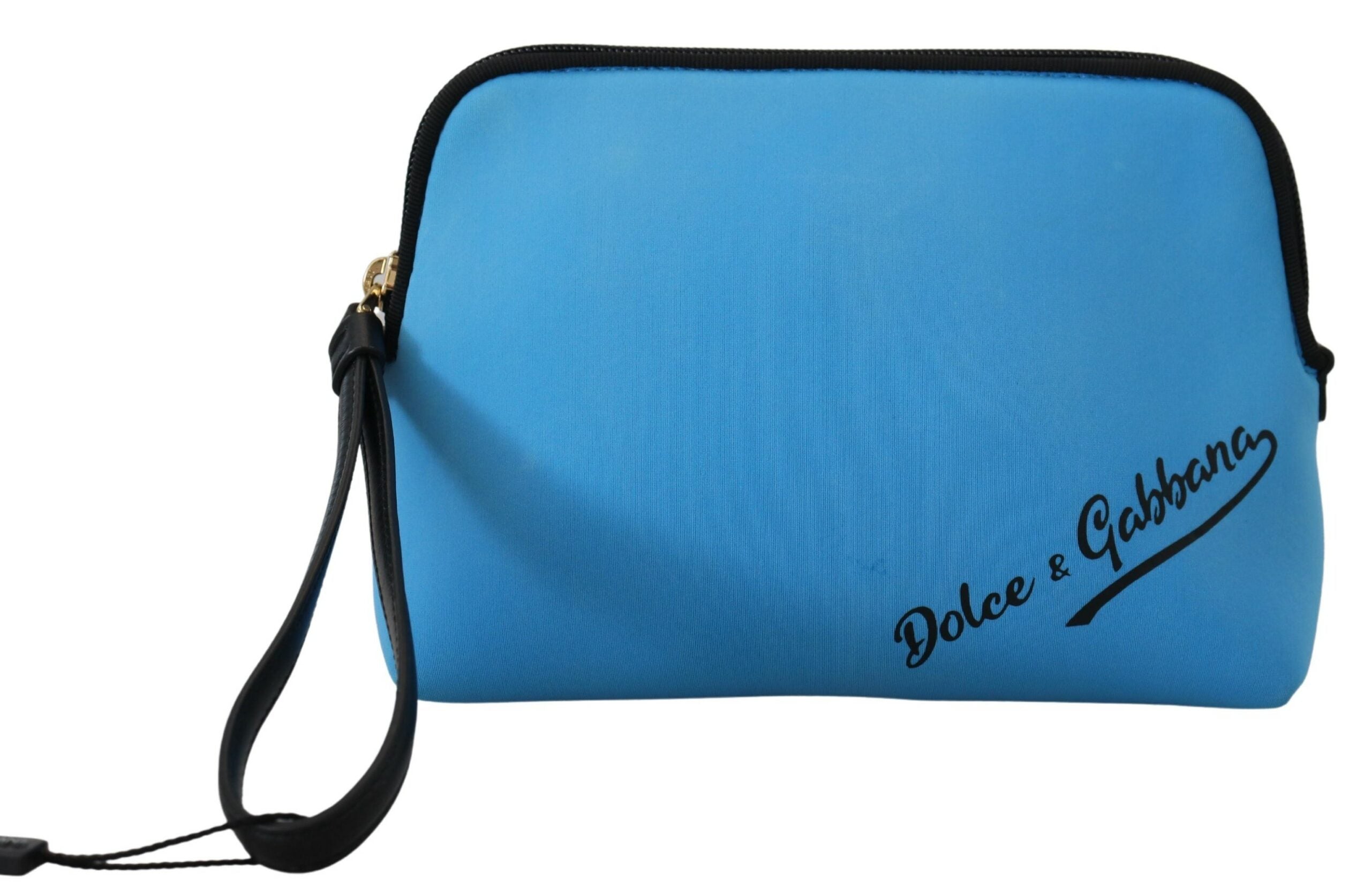 Dolce & Gabbana - Elegant Blue Polyamide Pouch Bag