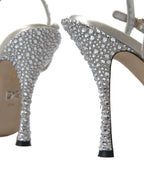 Dolce & Gabbana – Silver Crystal Embellished Heels