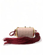 Dolce & Gabbana - Pink Exotic Leather Mini Mirror Tassel Makeup Bag