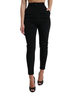 Dolce & Gabbana - Black Wool Stretch High Waist Skinny Pants