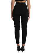 Dolce & Gabbana - Black Wool Stretch High Waist Skinny Pants