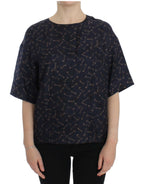 Dolce & Gabbana - Blue gold key print silk blouse