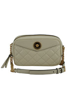 Versace - Elegant White Lamb Leather Camera Bag