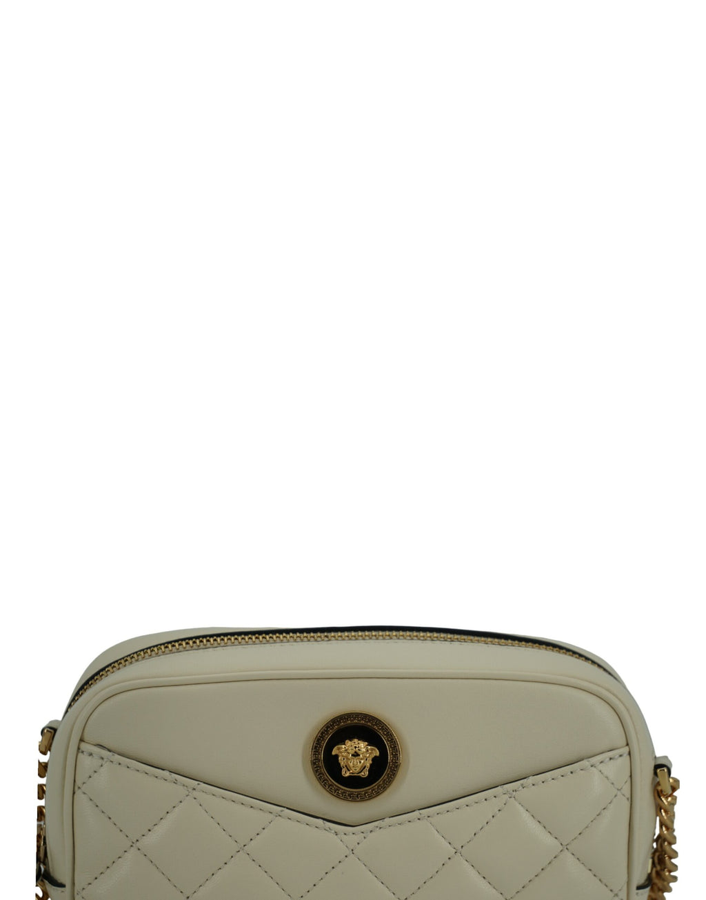 Versace - Elegant White Lamb Leather Camera Bag