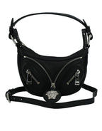 Versace - Elegant Black Mini Hobo Shoulder Bag