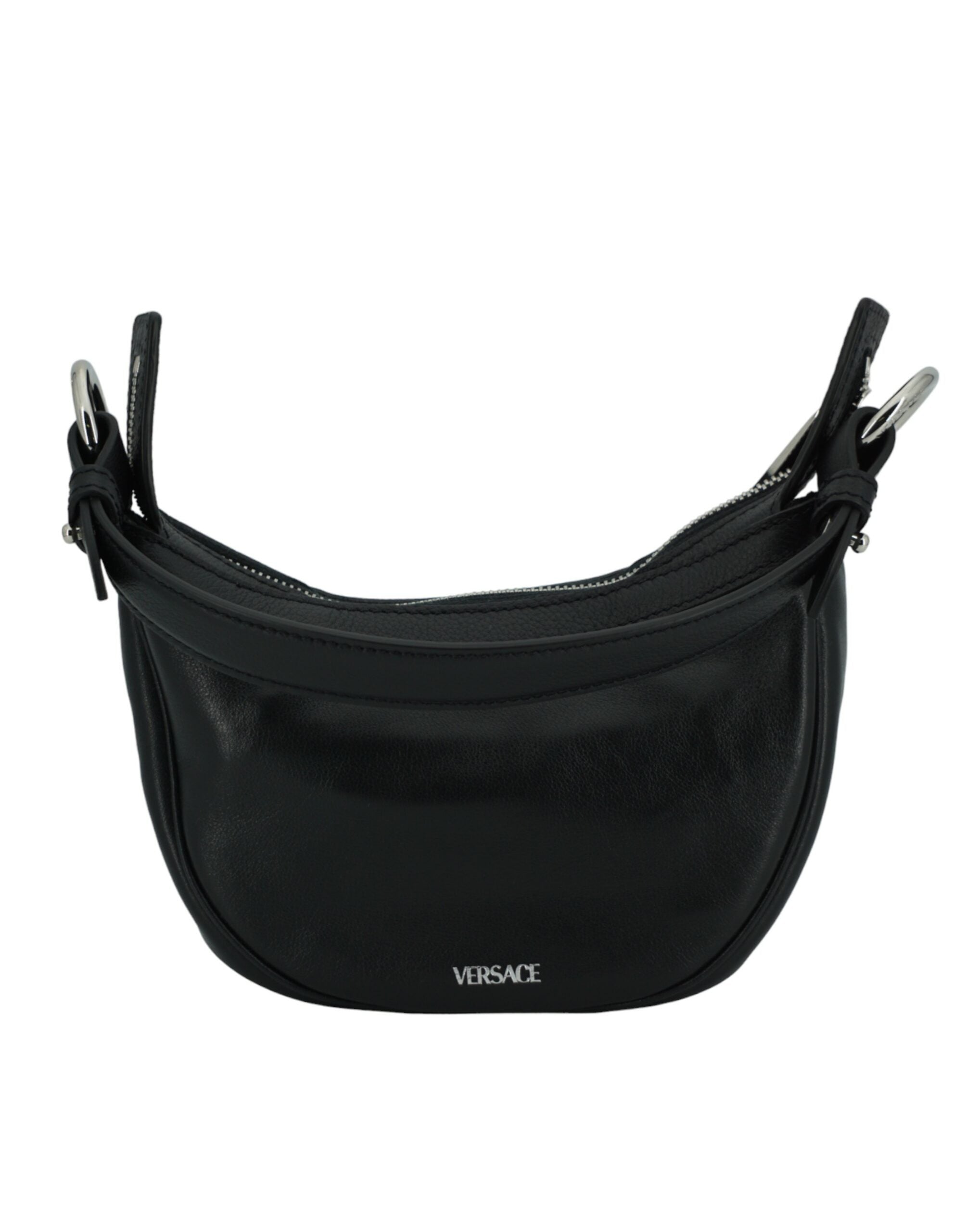 Versace - Elegant Black Mini Hobo Shoulder Bag