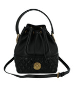 Versace – Black Lambskin Bucket Bag