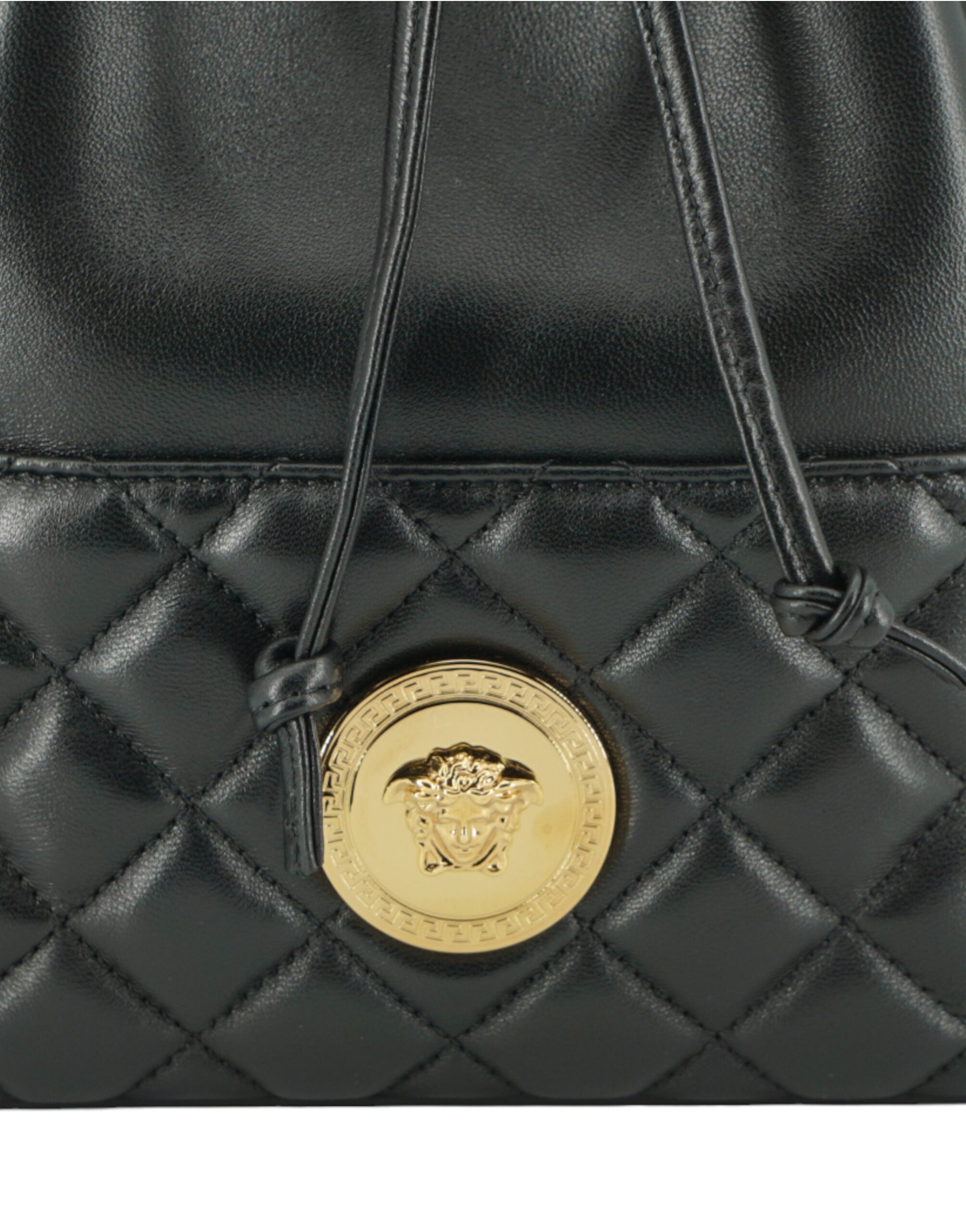 Versace – Black Lambskin Bucket Bag