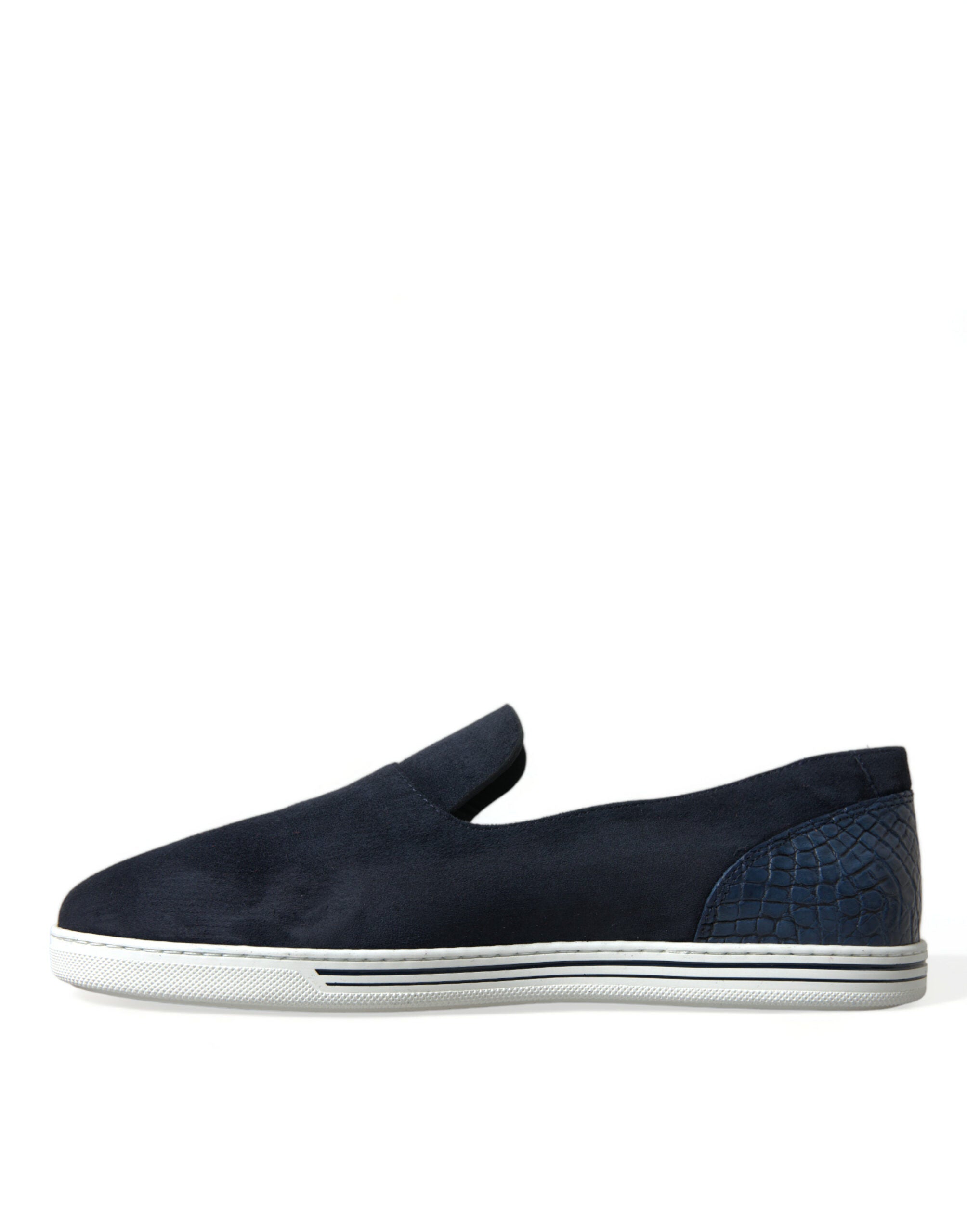 Dolce & Gabbana - Blue Suede Caiman Loafers Saint Tropez Shoes