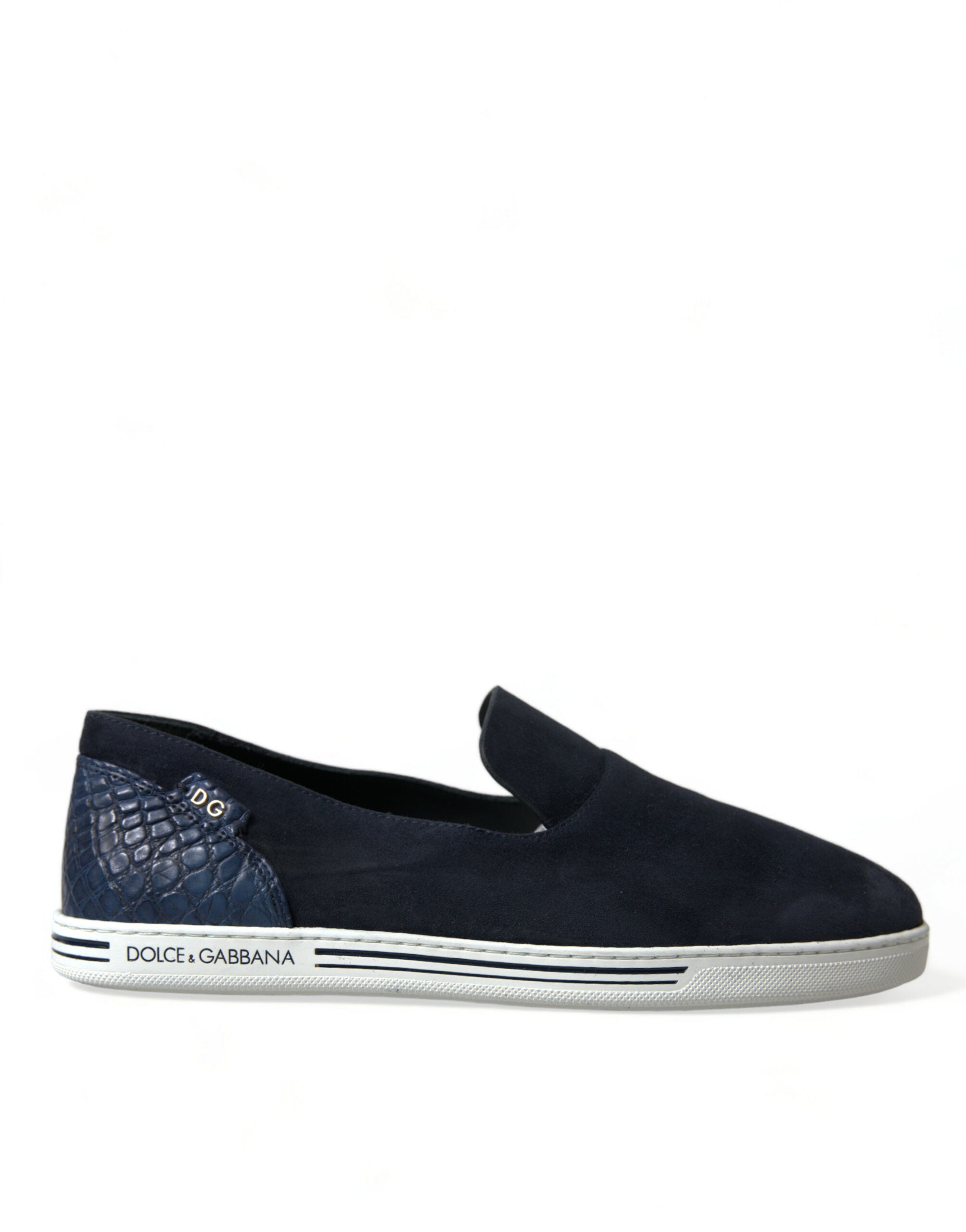 Dolce & Gabbana - Blue Suede Caiman Loafers Saint Tropez Shoes