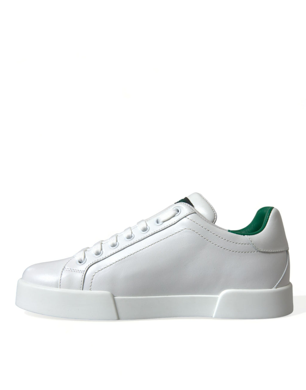 Dolce & Gabbana - White Green Leather Portofino Sneakers