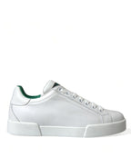 Dolce & Gabbana - White Green Leather Portofino Sneakers