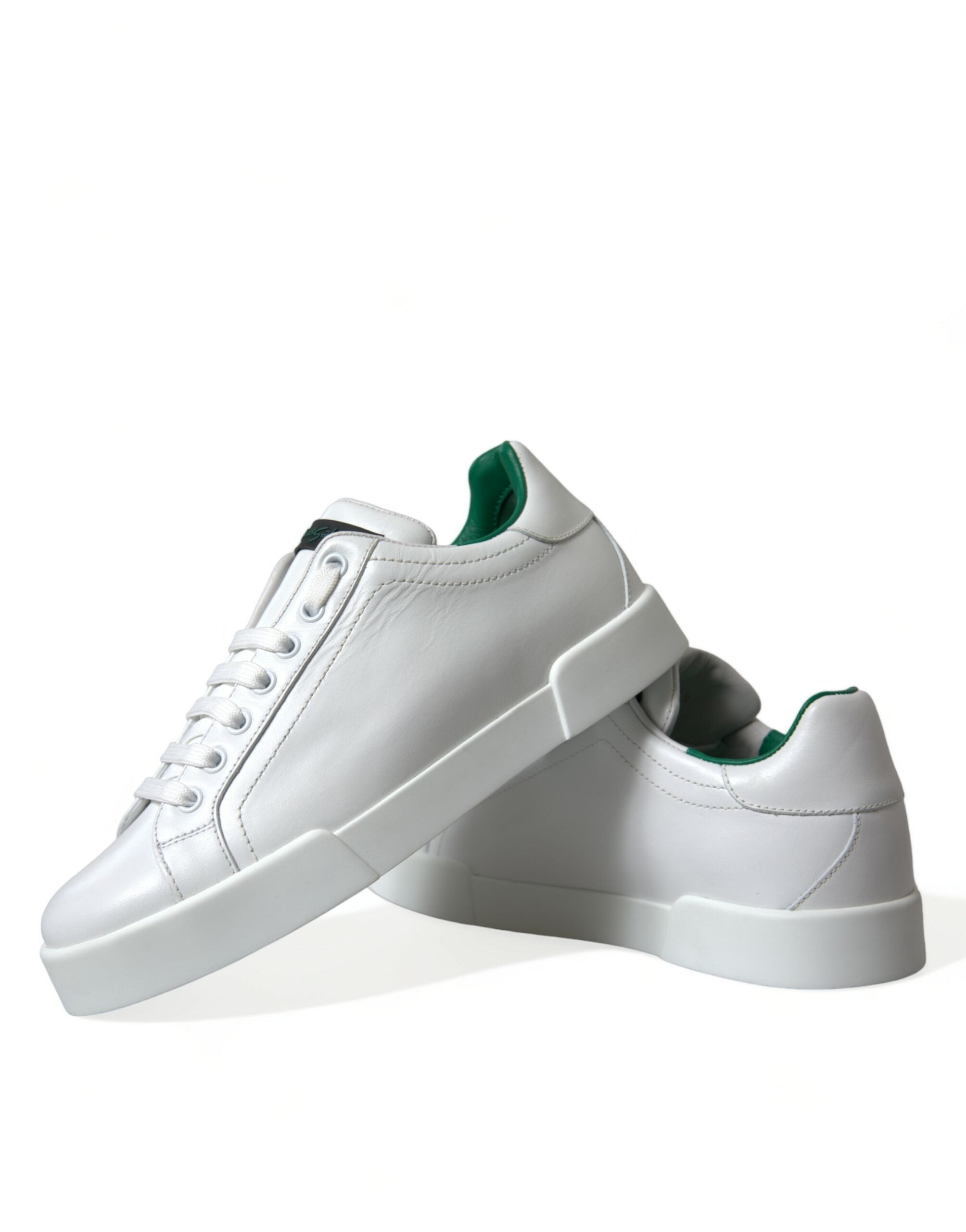 Dolce & Gabbana - White Green Leather Portofino Sneakers