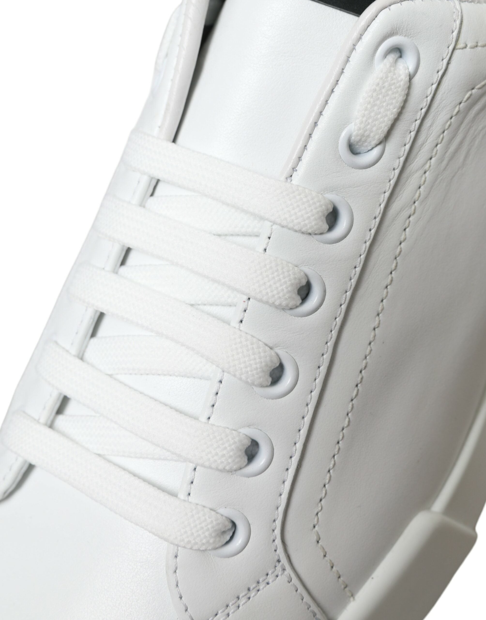 Dolce & Gabbana - White Green Leather Portofino Sneakers