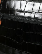 Balenciaga – Black & Brown Crocodile Crossbody Bag