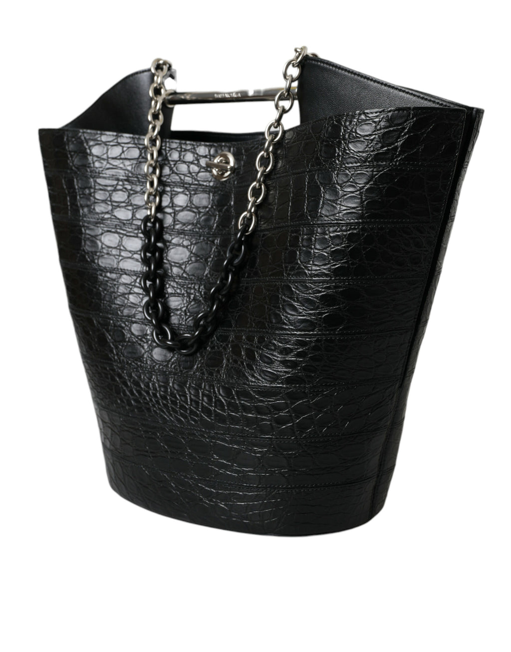 Balenciaga – Crocodile Maxi Bucket Bag Black