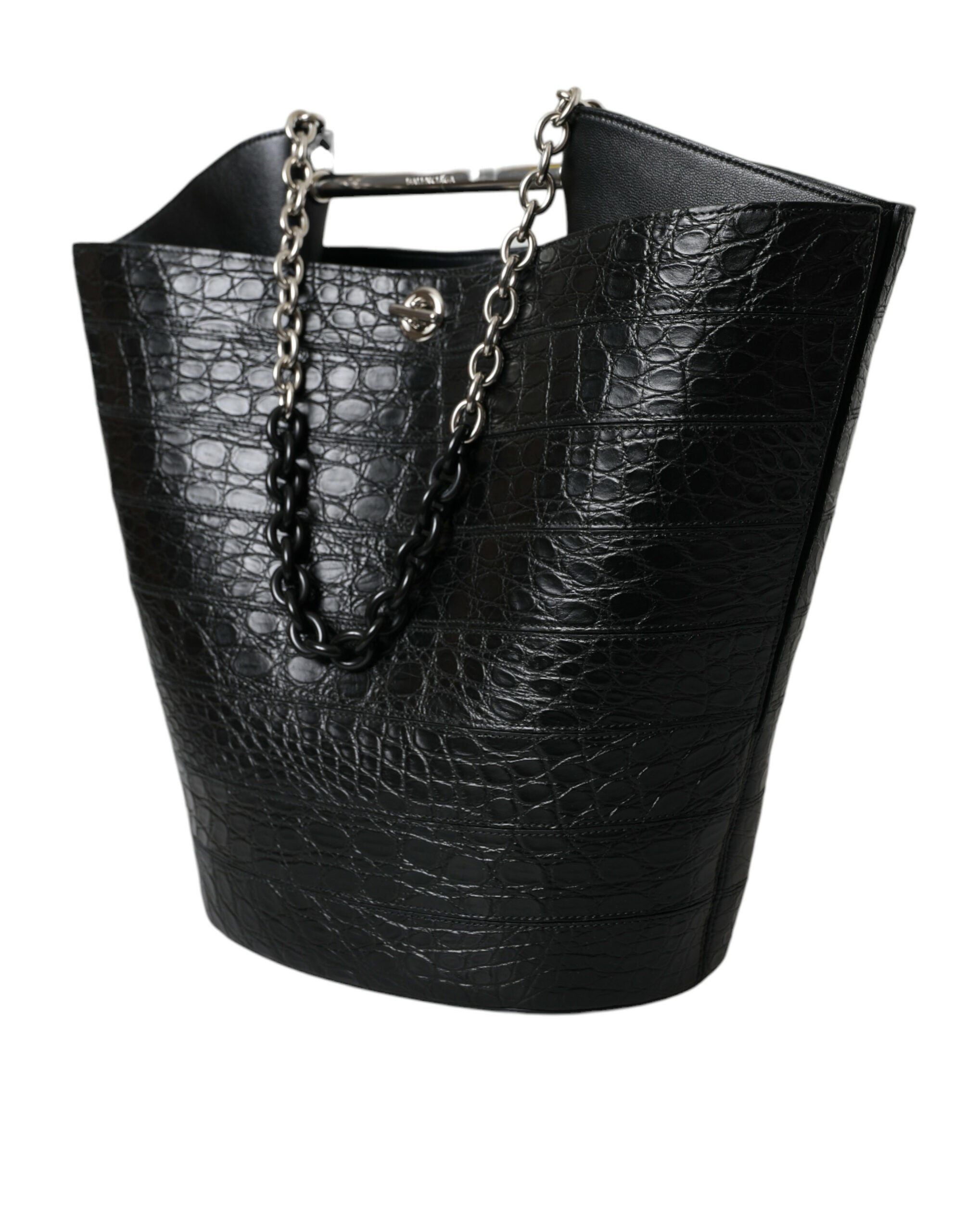 Balenciaga – Crocodile Maxi Bucket Bag Black