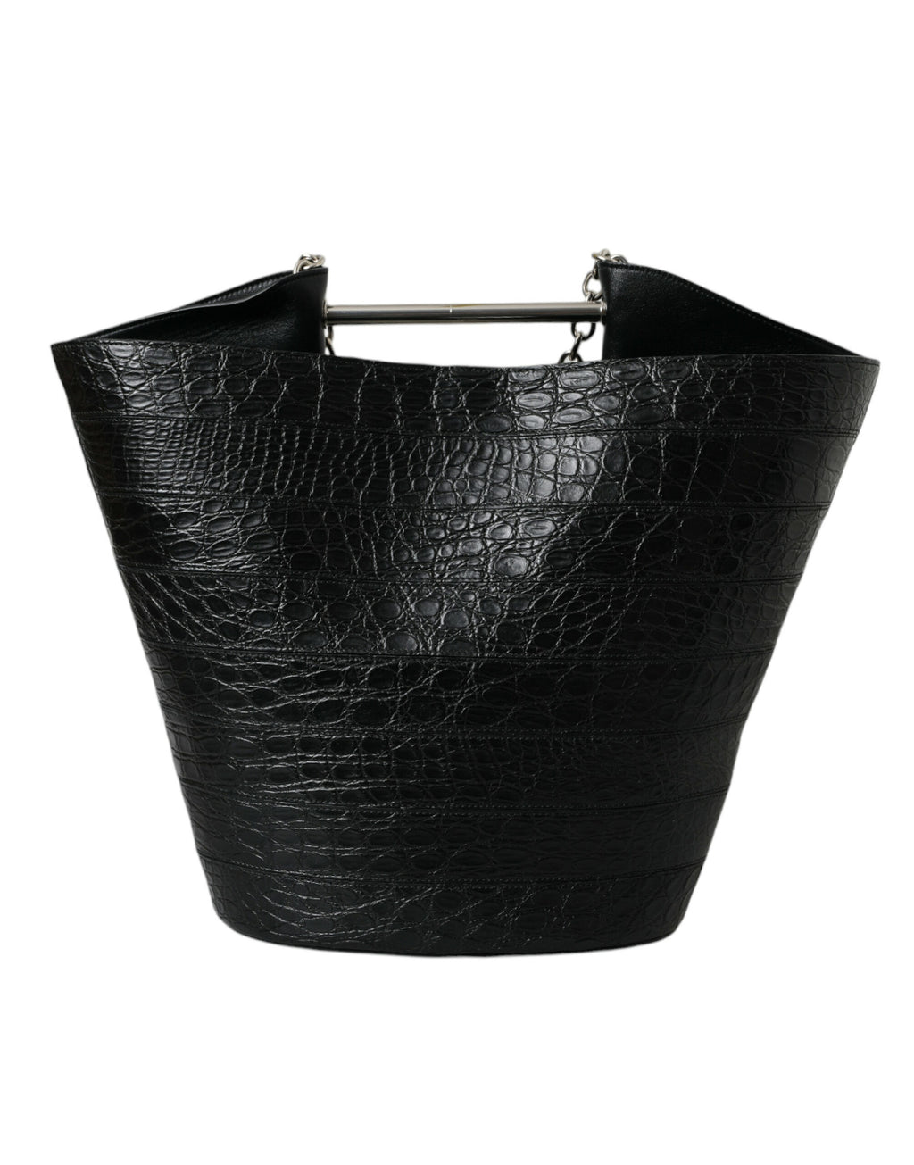 Balenciaga – Crocodile Maxi Bucket Bag Black