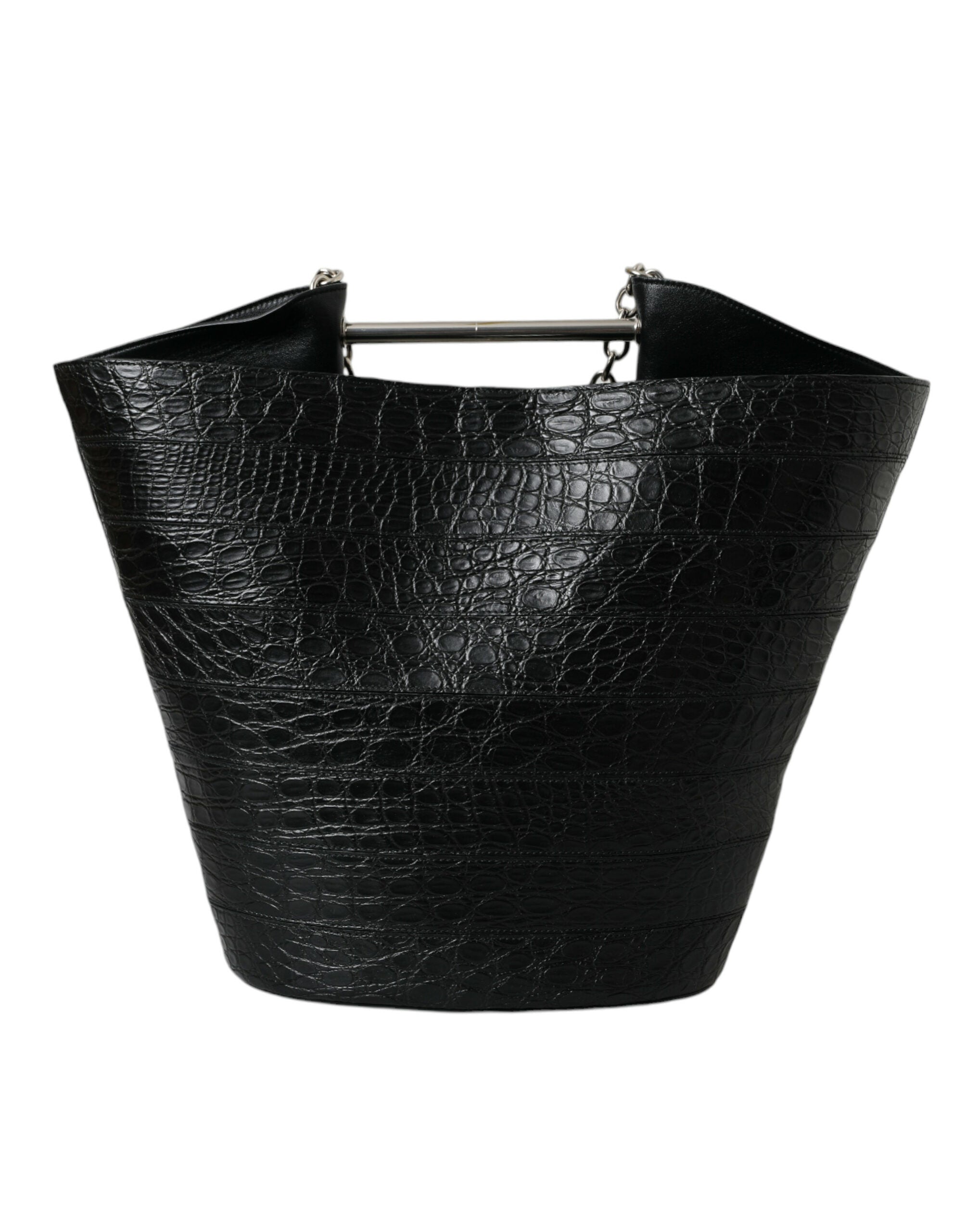 Balenciaga – Crocodile Maxi Bucket Bag Black