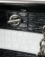 Balenciaga – Crocodile Maxi Bucket Bag Black & White