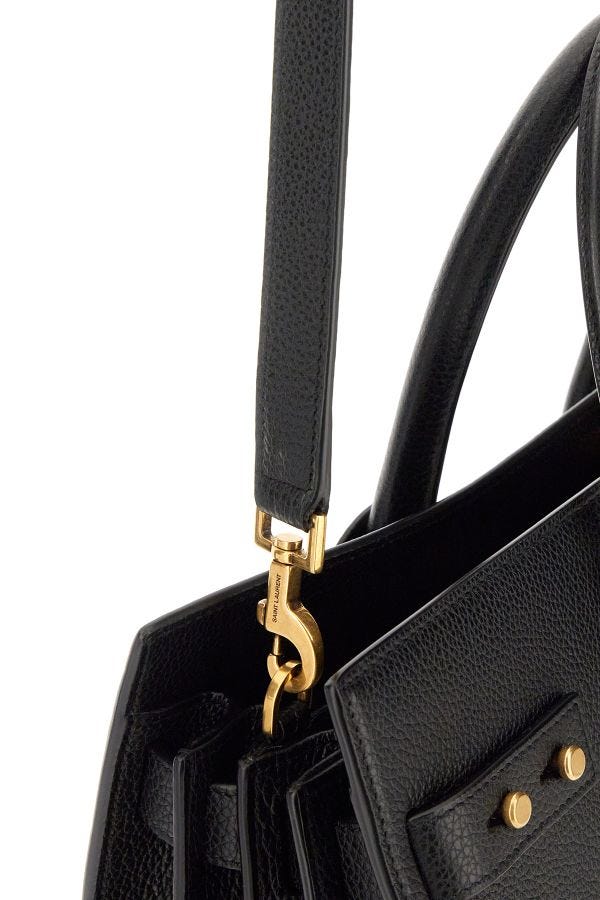 Saint Laurent – Black Sac De Jour Leather Handbag
