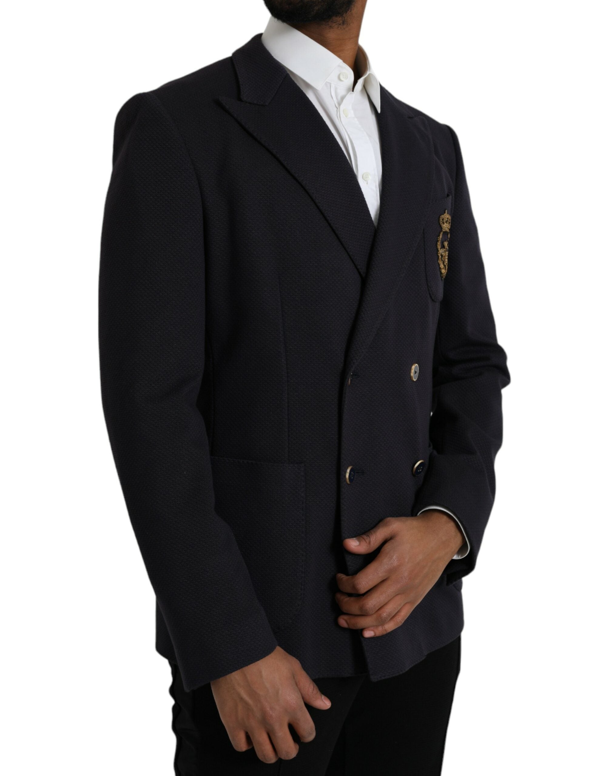 Dolce & Gabbana - Dark Blue Crown Bee Double Breasted Blazer