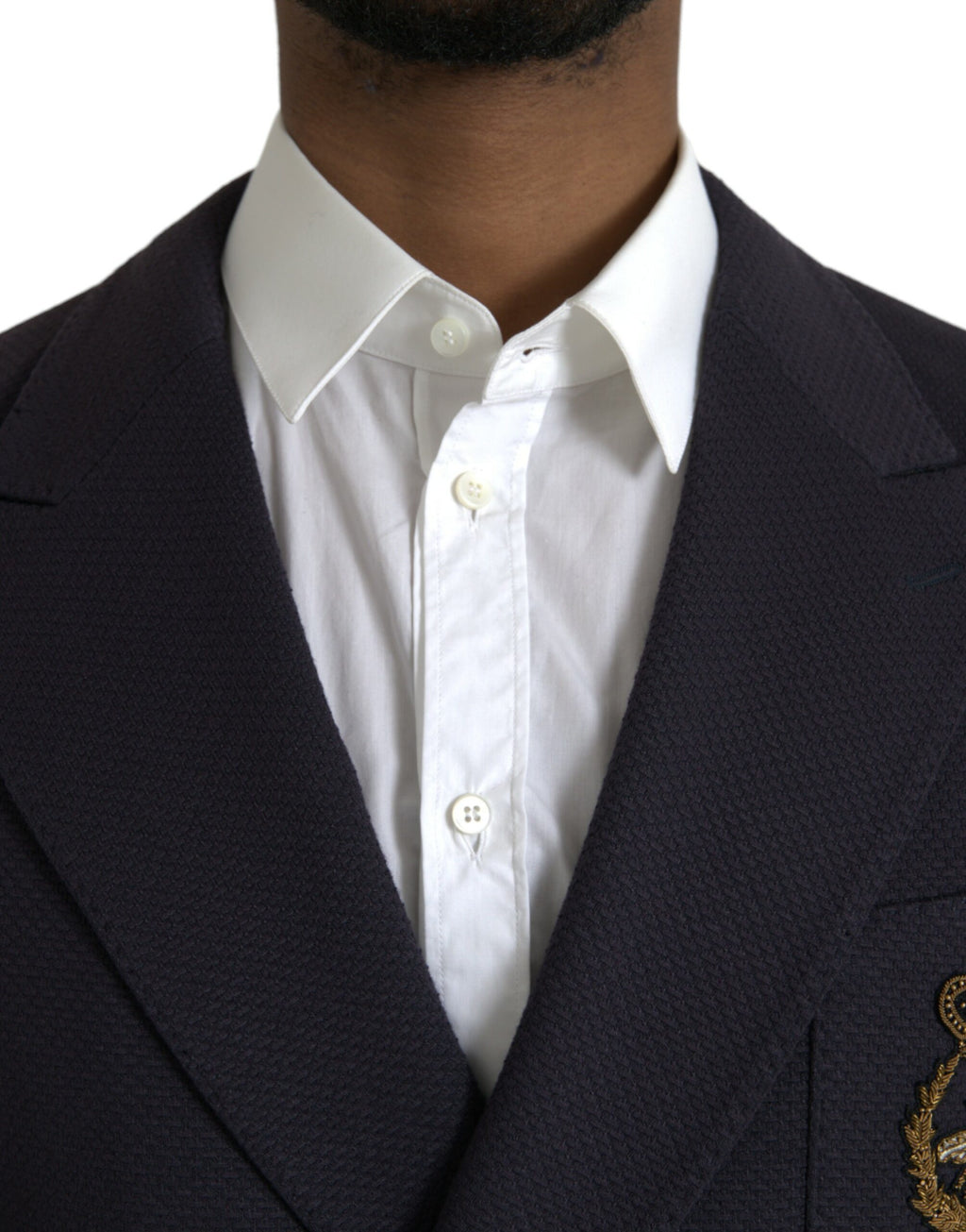 Dolce & Gabbana - Dark Blue Crown Bee Double Breasted Blazer