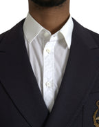 Dolce & Gabbana - Dark Blue Crown Bee Double Breasted Blazer