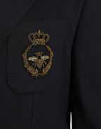 Dolce & Gabbana - Dark Blue Crown Bee Double Breasted Blazer