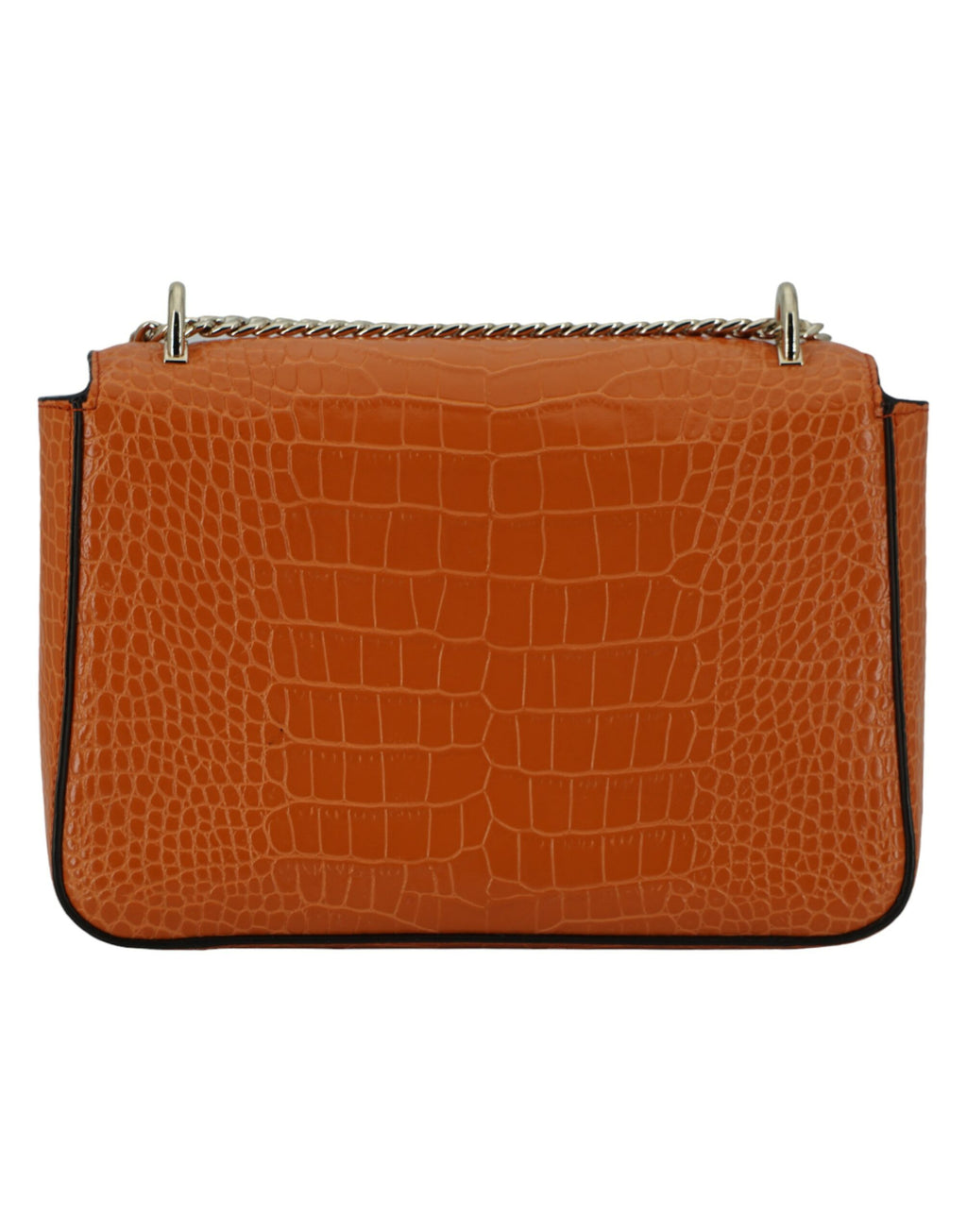 Jimmy Choo – Amber Orange Croc-Embossed Shoulder Bag