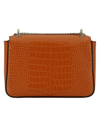 Jimmy Choo – Amber Orange Croc-Embossed Shoulder Bag